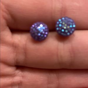 Purple, crystallized (fake) earrings